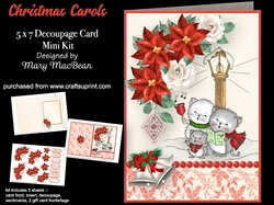 Christmas Carols - 5 x 7 Decoupage Card Mini Kit
