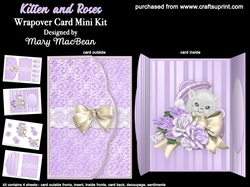 Kitten and Roses - Wrapover Card Mini Kit