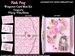 Pink Posy - Wrapover Card Mini Kit