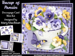 Teacup of Pansies - Decoupage Card Mini Kit