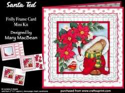 Santa Ted - Frilly Frame Card Mini Kit