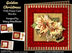 Golden Christmas - Frilly Frame Card Mini Kit
