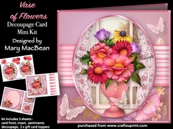 Vase of Flowers - Decoupage Card Mini Kit
