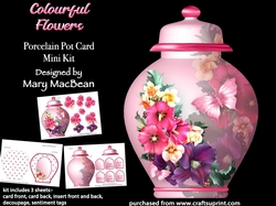 Colourful Flowers - Porcelain Pot Card Mini Kit