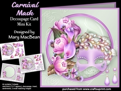 Carnival Mask - Decoupage Card Mini Kit