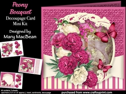 Peony Bouquet - Decoupage Card Mini Kit