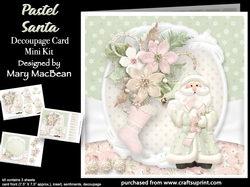 Pastel Santa - Decoupage Card Mini Kit
