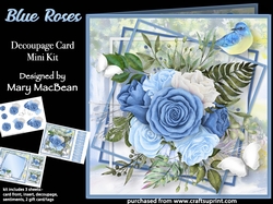 Blue Roses - Decoupage Card Mini Kit