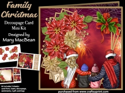 Christmas Family - Decoupage Card Mini Kit