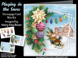 Playing in the Snow - Decoupage Card Mini Kit