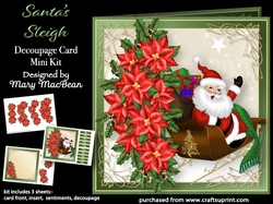 Santas Sleigh - Decoupage Card Mini Kit