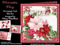 Poinsettia Posy - Decoupage Card Mini Kit
