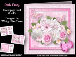 Pink Posy - Decoupage Card Mini Kit