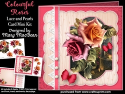 Colourful Roses - Lace and Pearls Card Mini Kit