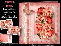 Vibrant Roses - Lace and Pearls Card Mini Kit