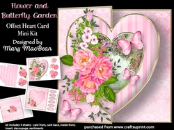 Flower and Butterfly Garden - Offset Heart Card Mini Kit