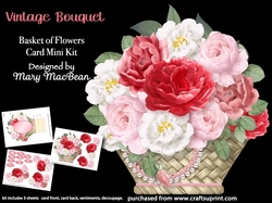 Vintage Bouquet - Basket of Flowers Card Mini Kit