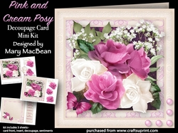 Pink and Cream Posy - Decoupage Card Mini Kit