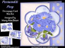Periwinkle Posy - Decoupage Card Mini Kit