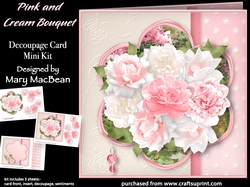 Pink and Cream Bouquet - Decoupage Card Mini Kit