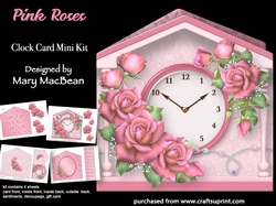 Pink Roses - Clock Card Mini Kit
