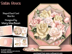Satin Roses - Shaped Easel Card Mini Kit