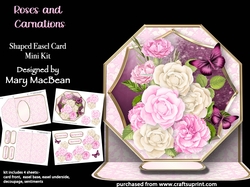 Roses and Carnations - Shaped Easel Card Mini Kit