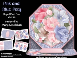 Pink and Blue Posy - Shaped Easel Card Mini Kit