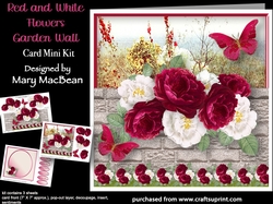 Red and White Flowers - Garden Wall Card Mini Kit