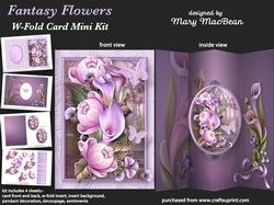 Fantasy Flowers - W-Fold Card Mini Kit