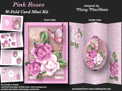 Pink Roses - W-Fold Card Mini Kit