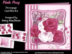 Pink Posy - Decoupage Card Mini Kit
