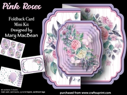 Pink Roses - Foldback Card Mini Kit