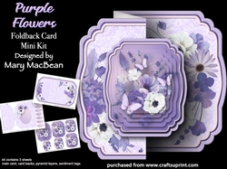 Purple Flowers - Foldback Card Mini Kit