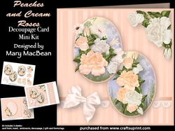 Peaches and Cream Roses - Decoupage Card Mini Kit