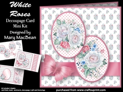White Roses - Decoupage Card Mini Kit