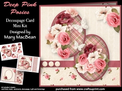 Deep Pink Posies - Decoupage Card Mini Kit