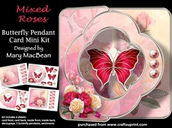 Mixed Roses - Butterfly Pendant Card Mini Kit