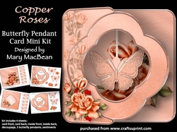 Copper Roses - Butterfly Pendant Card Mini Kit