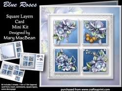 Blue Roses - Square Layers Card Mini Kit