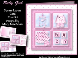 Baby Girl - Square Layers Card Mini Kit