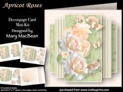 Apricot Roses - Decoupage Card Mini Kit