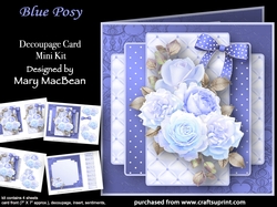 Blue Posy - Decoupage Card Mini Kit