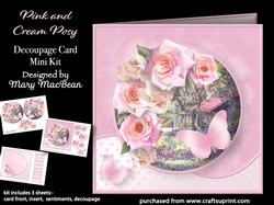 Pink and Cream Posy - Decoupage Card Mini Kit