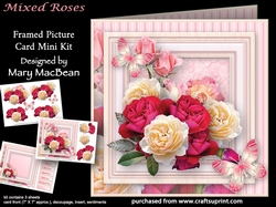 Mixed Roses - Framed Picture Card Mini Kit