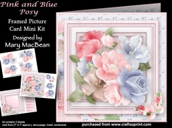 Pink and Blue Posy - Framed Picture Card Mini Kit