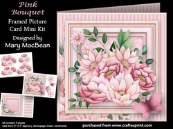 Pink Bouquet - Framed Picture Card Mini Kit