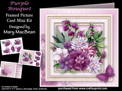 Purple Bouquet - Framed Picture Card Mini Kit