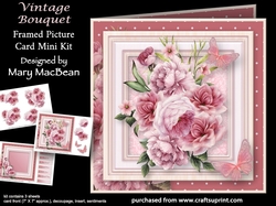 Vintage Bouquet - Framed Picture Card Mini Kit