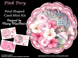 Pink Posy - Petal Shaped Card Mini Kit